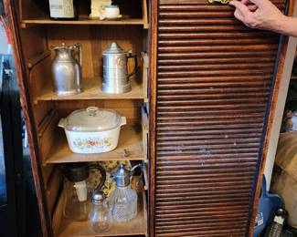Antique Roll Up Storage Cabinet