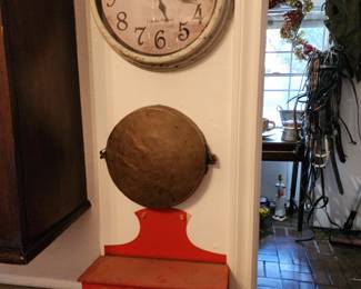 Wall Storage Box - Wall Clock - Brass Dinner Bell