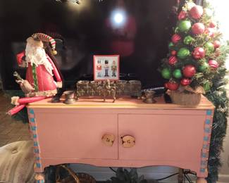 Folk Art Hand Painted Sideboard-'Apple Knobs