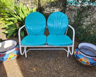 Vintage Metal Glider - Planters