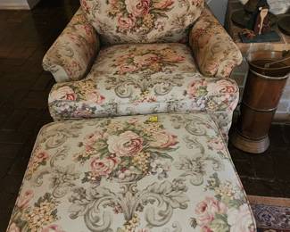 Floral Side Chair with Ottamon - We have a pair