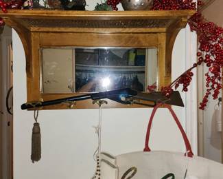 Wall Antique Mirrored Hat Rack