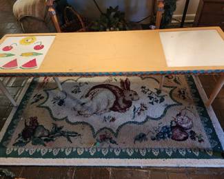 Folk Art Painted Vintage Coffee Table