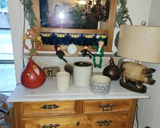 Antique Marble Top Washstand with Mirror