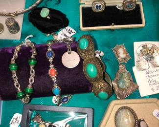 Vintage, sterling, silver jewelry, including David Yurman, Gucci, Tiffany. 