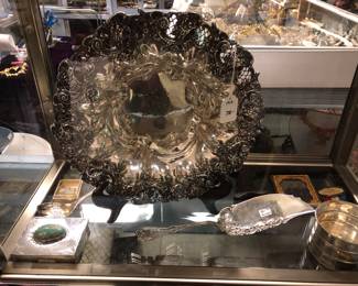 Sterling silver large ornate bowl