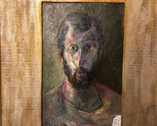 One of a number of Ukrainian oil paintings, this being a portrait by Krynytsky 