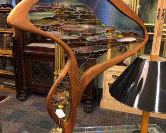 Stainglass window in teak frame, from a Maine gallery ca. 1980