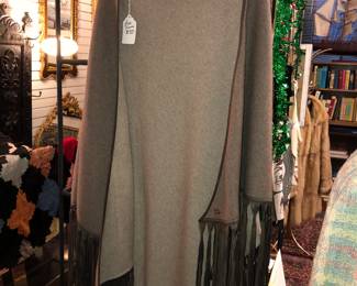 Loro Piana leather fringe cape.