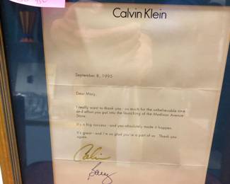 Calvin Klein and Barry Schwartz signed letter