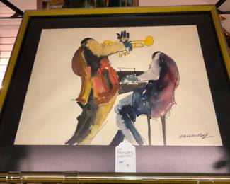 Fine art watercolor Jazz Combo by Leo Meiersdorf 