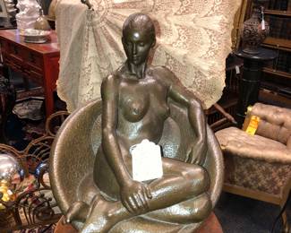 John Clague (1928-2004) bronze “Laurel” 2002. From the artist’s estate. John Clague was a Cleveland artist who taught at Oberlin College and Cleveland Institute of Art. 