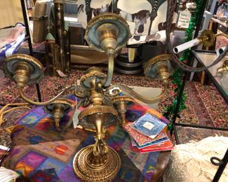 Antique gilt metal Chandelier