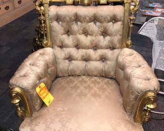 Victorian large fine gilt chair 