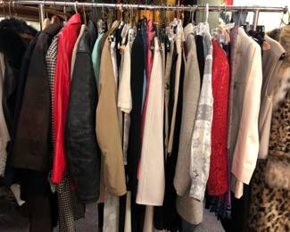 Collection of vintage designer clothing. 