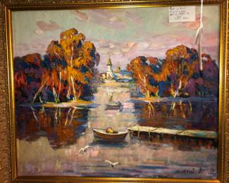 Ukrainian oil “Park in Kiev” by Wapin 