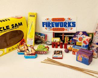 Vintage box of Uncle Sam's fireworks - not sold individually.