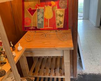 Butcher block island on wheels