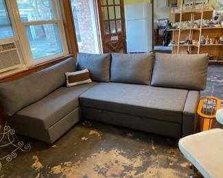 clean and comfortable sectional sofa in neutral gray