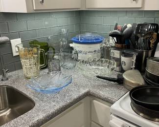 small appliances, serving spoons, utensils, knives