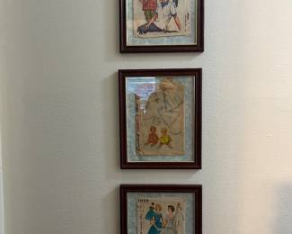 Framed vintage patterns