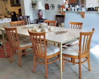 Tiled DR Table, 6 Chairs