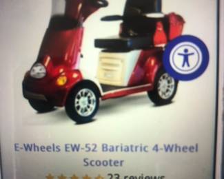 THIS ELECTRIC E-WHEELS EW-52 4 WHEEL SCOOTER WORKS VERY WELL WITH NEWER BATTERIES