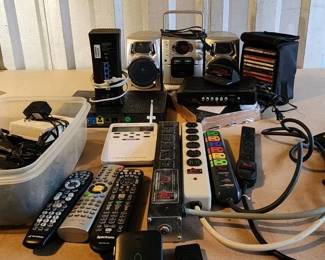 Boombox AM FM Cassette Cd  Wireless Doorbell  Cds  Power Strips  Etc