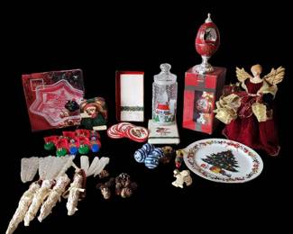 Vintage Christmas Musical Wallace Egg  Angel  Dunkin Donuts Jar  Decorations