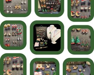 Very Large Lot Of Christmas Holiday Jewelry Vintage Boyds Bears  Russ  Etc