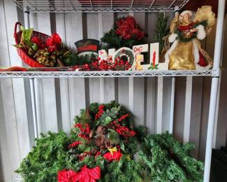 Christmas Lot Wreath  Vintage Angel Topper  Etc