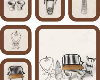 Outdoor Bench Concrete Planters  Plant Holders