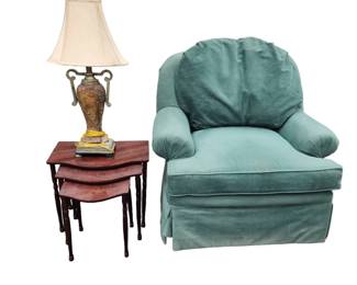 Loving Room Side Chair Nesting Tables  Lamp
