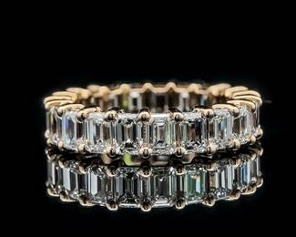 5 Carat Emerald Cut Diamond Eternity Band