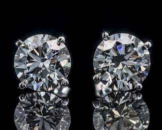 2 Carat Diamond Stud Earrings in 14k Gold