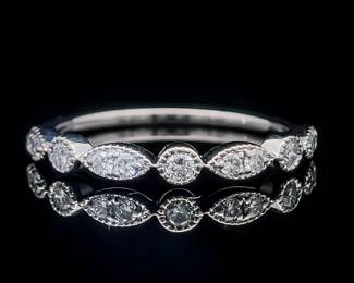 Stackable Diamond Band in 14k White Gold