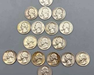 18 Washington Quarters 1950s