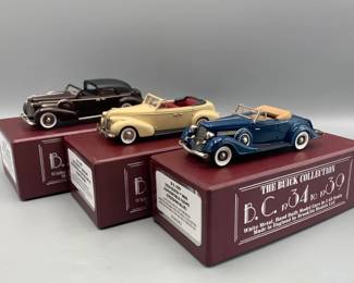  02 Brooklin DieCast 1 43 1938 Buick Town Car, 1939 Century Conv. Phaeton M61C  1934 M60 Conv. Coupe