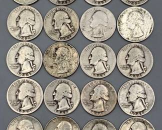26 Washington Quarters 1940s