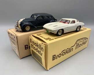 Brooklin DieCast 1 43 1934 Chrysler Air Flow and 1963 Chevrolet Corvette Stingray Coupe