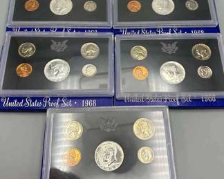 Five 1968 US Proof Sets