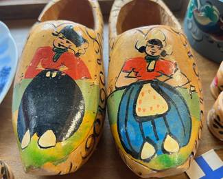 1950's Dutch Folk Art Wooden Shoes Clogs