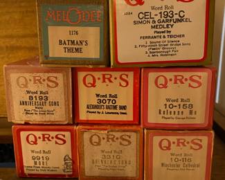 Assortment of Word Piano Rolls - QRS, Melodee, 