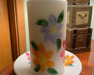 Hand Painted Floral Pattern Candle