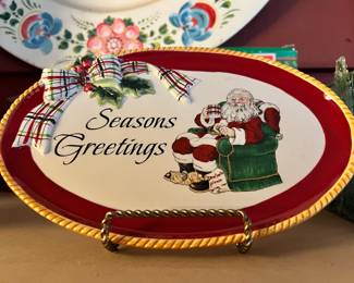 Fitz and Floyd "Dear Santa" Oval Decorative Plate