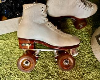 White/Brown Harlick Women's Figure Roller Skates