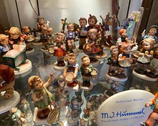 Hummel Goebel Figurines - #793 Forever Yours, #73 Little Helper Girl, #51 3/0  Village Boy, #333 Blessed Event, #96 Little Shopper, #49/0 To Market, #355 Autumn Harvest, #340 Letter to Santa