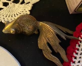Brass Fin Tail Gold Fish Figurine