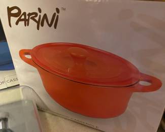 Parini 2 Qt Red Flameproof Casserole Dish