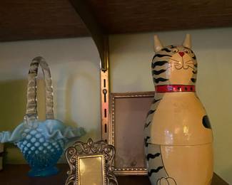 Gray, Black and White Cat Themed Russian Nesting Dolls